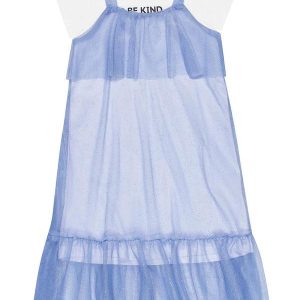 Vestido Infantil Menina com Sobreposição Tule Colo