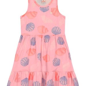 Vestido Infantil Menina de Conchas Rosa