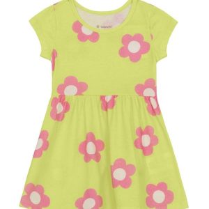 Vestido Infantil Menina de Florzinha Verde