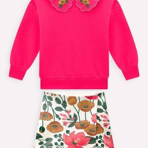 Vestido Infantil Menina em Algodão Rosa