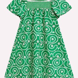 Vestido Infantil Menina em Algodão Verde
