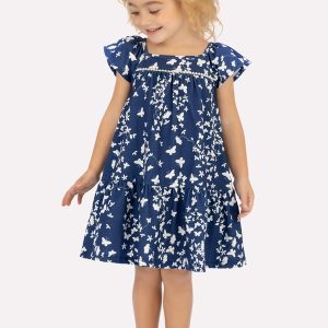 Vestido Infantil Menina em Cotton Milon Azul