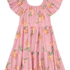 Vestido Infantil Menina em Cotton Rosa