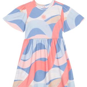 Vestido Infantil Menina em Malha Azul