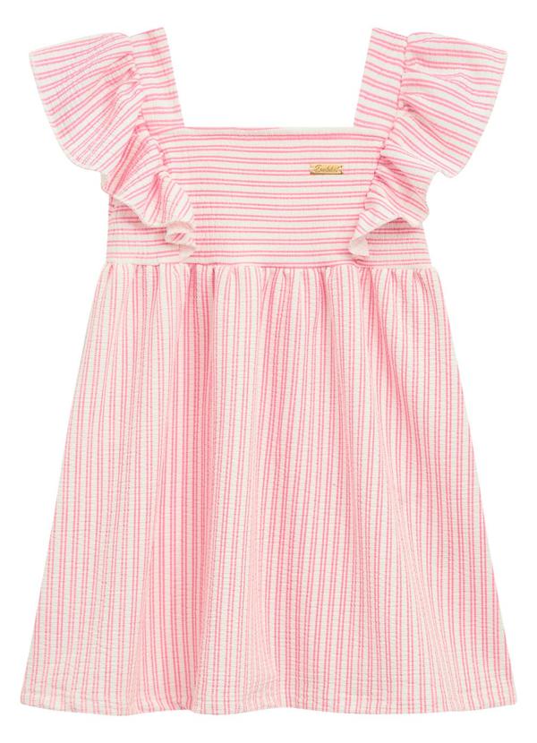 Vestido Infantil com Babados Rosa