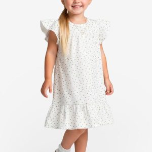 Vestido Infantil com Manga Godê Bege