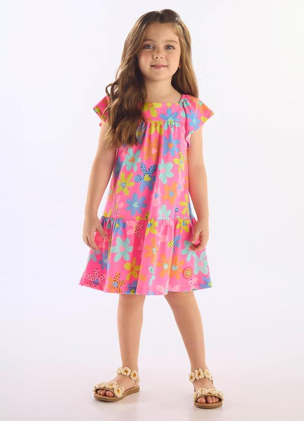 Vestido Infantil em Algodão Rosa