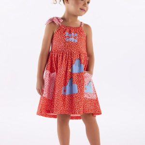 Vestido Infantil em Algodão Vermelho