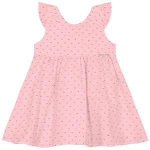Vestido Infantil em Cotton Plumetis Rosa
