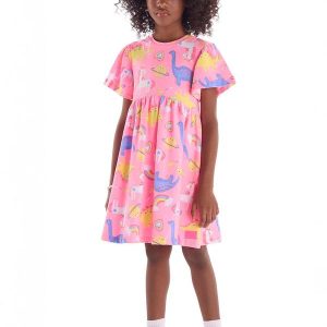 Vestido Infantil em Cotton Rosa