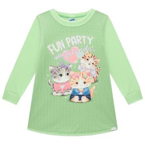 Vestido Infantil em Malha Sport Felpada Verde