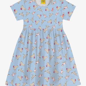 Vestido Infantil em Meia Malha Azul