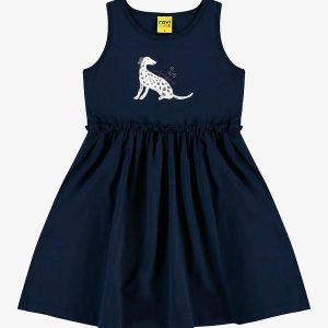 Vestido Infantil em Meia Malha Azul