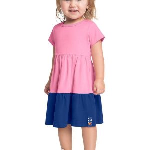 Vestido Infantil em Meia Malha Rosa