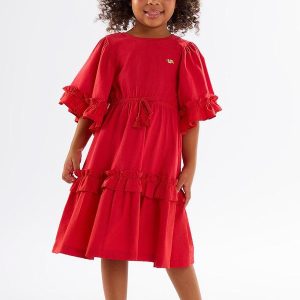 Vestido Infantil em Meia Malha Vermelho