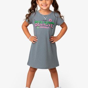 Vestido Infantil em Molecotton Cinza