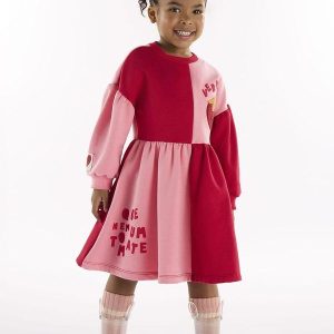 Vestido Infantil em Moletom Vermelho