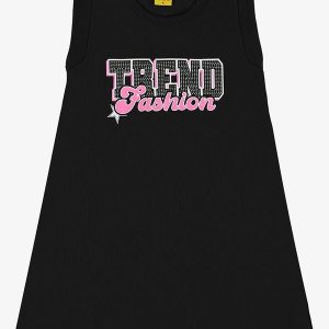 Vestido Infantil em Ribana Preto