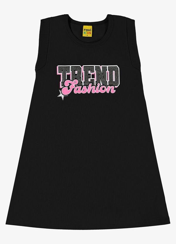 Vestido Infantil em Ribana Preto