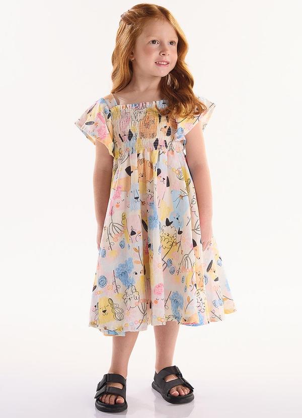 Vestido Infantil em Viscolinho Azul