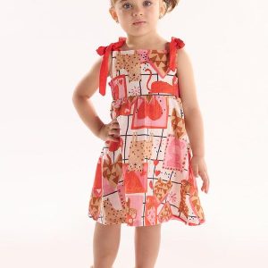 Vestido Infantil em Viscolinho Bege