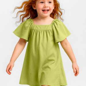Vestido Infantil em Viscose Amarelo