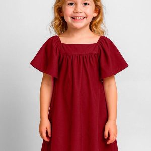 Vestido Infantil em Viscose Laranja