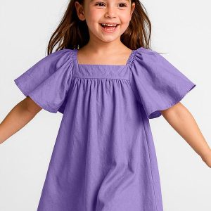 Vestido Infantil em Viscose Roxo