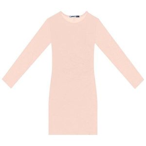 Vestido Juvenil com Sobreposição Rosa