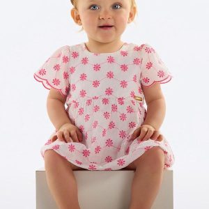Vestido Laise Bebê Menina Rosa