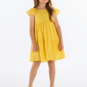 Vestido Laise Infantil Amarelo