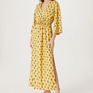 Vestido Longo Feminino Mostarda