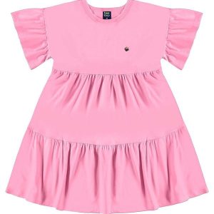 Vestido Meia Malha Infantil Rosa