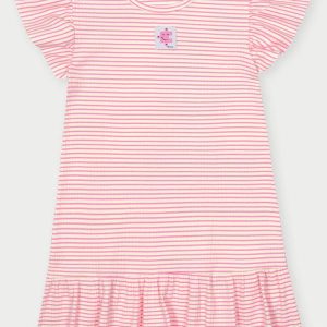 Vestido Menina Listrado Rosa