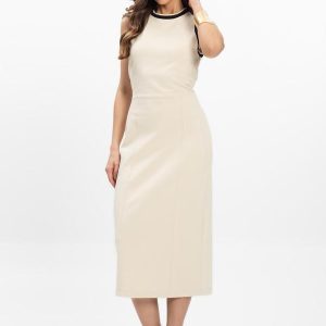 Vestido Midi Feminino Bege