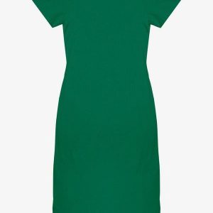Vestido Midi Ribana Canelada Básico Verde