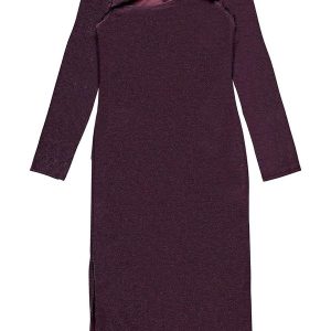 Vestido Midi em Lurex Roxo