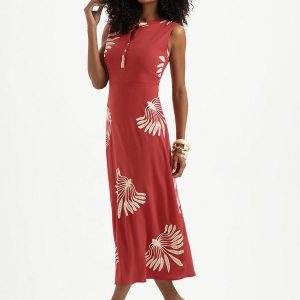 Vestido Midi em Viscose Vermelho
