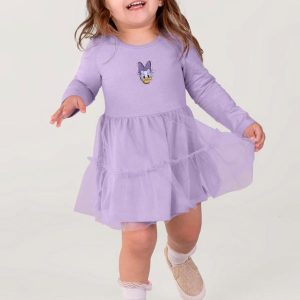 Vestido Minnie Infantil Menina Lilás