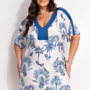 Vestido Natureza Azul em Malha Fria