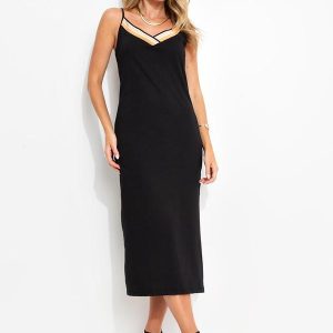 Vestido Preto em Malha de Algodão