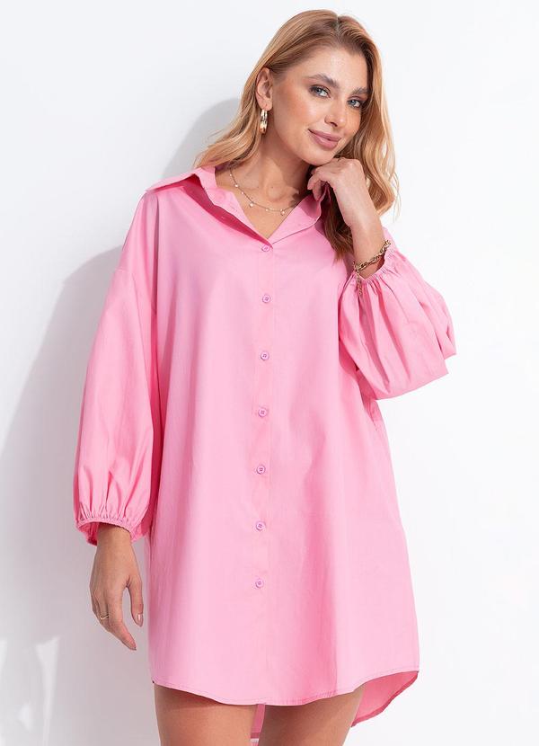 Vestido Rosa em Tricoline