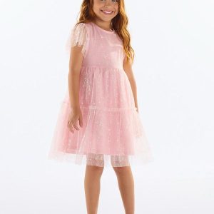 Vestido Tule Infantil Rosa
