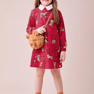 Vestido Vermelho com Ursos Vermelho