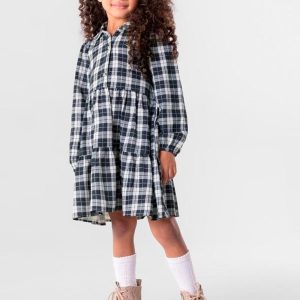 Vestido Xadrez Infantil Menina Branco