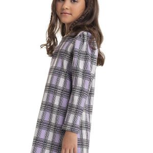 Vestido Xadrez Infantil Roxo
