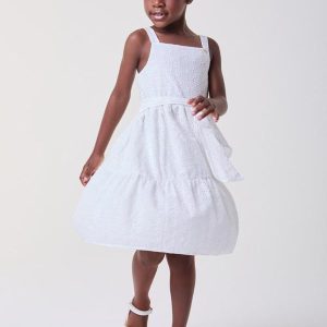 Vestido de Laise Off White com Alças Off White