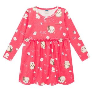 Vestido em Molecotton Floresta Encantada Rosa