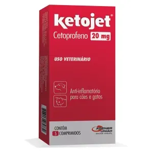 Anti-inflamatório para Cães e Gatos Ketojet 20 mg - 5 comprimidos