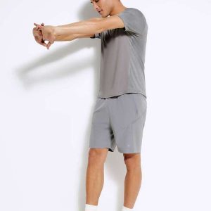 Bermuda Esportiva Masculina com Recorte Cinza